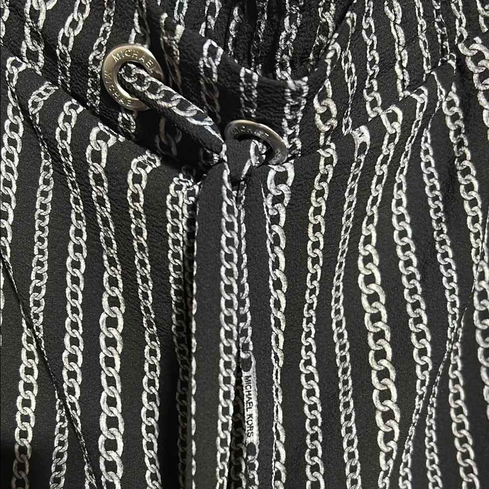 Michael Kors Wide Leg Black and White Pinstripe Pants
